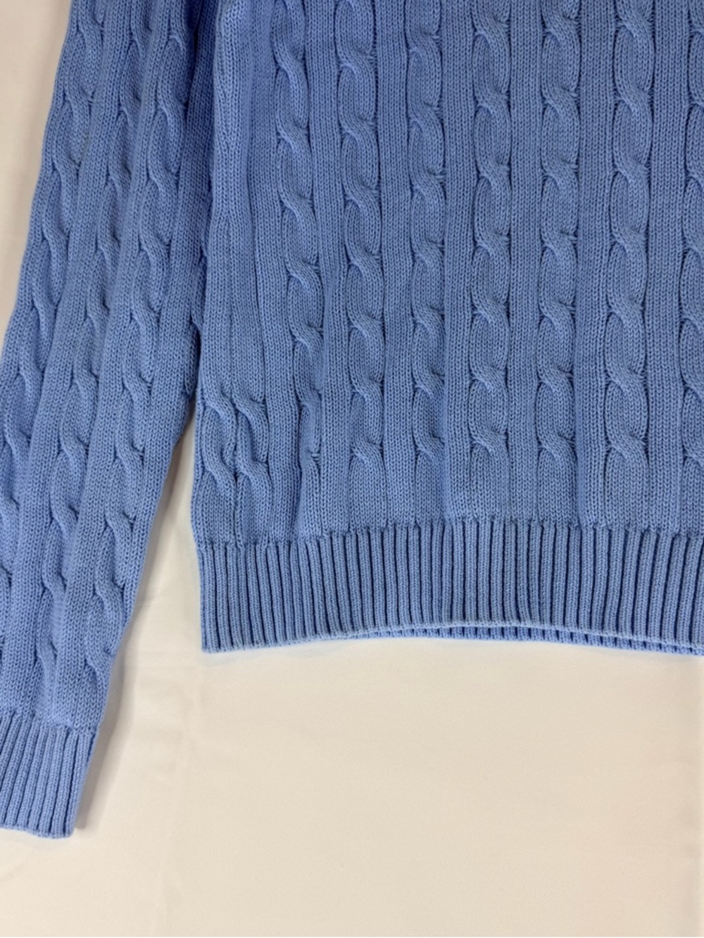 BROOKS BROTHERS Women’s Size L Sweater 346 Crewneck Cable Knit Blue Classic - Picture 4 of 15